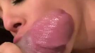 Swallowing Pornstar OnlyFans Luna Star Deepthroat Cum Swallow Cum In Mouth Blowjob Big Ass BBC GIF