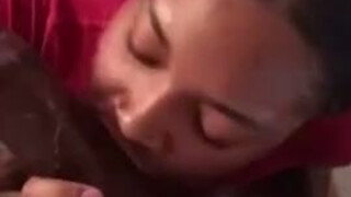 Sloppy Ebony Couple Ebony Deepthroat Big Dick Big Balls Balls Sucking BBC GIF