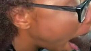 Public Ebony Couple Ebony Deepthroat Blowjob Amateur GIF