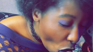 Ebony Deepthroat College Blowjob GIF