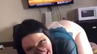 Sloppy Lips Girlfriend Deepthroat Blowjob Big Ass BBC Ass GIF