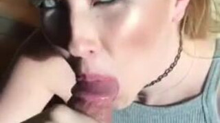 Deepthroat Blowjob Blonde GIF