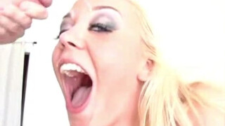 Small Tits Sloppy Hardcore Gagging Deepthroat Cumshot Blowjob Blonde Annette Shwarz 2000s Porn GIF