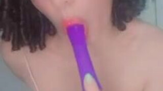 Sex Toy Petite Gagged Blowjob GIF