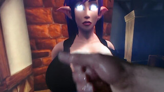 Night Elf Cum Tribute World of Warcraft