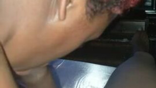 Ebony Couple Deepthroat Blowjob GIF