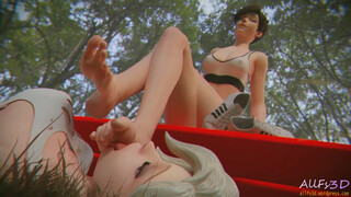 Mcercy Licks Tracer's feet