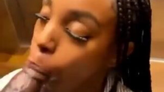 Public Ebony Couple Ebony Deepthroat Blowjob GIF