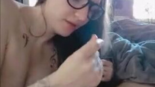 OnlyFans Glasses Deepthroat Blowjob GIF