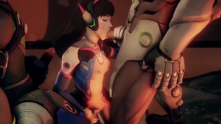 D.Va ублажает Soldier 76 и его друзей из игры Overwatch