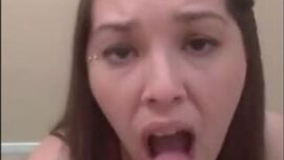 Titty Fuck Eye Contact Deepthroat Cum Swallow GIF