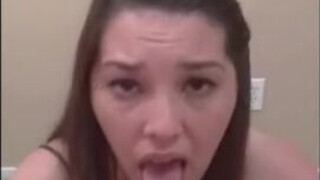 Titty Fuck Eye Contact Deepthroat Cum Swallow GIF