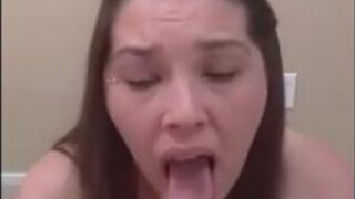 Titty Fuck Eye Contact Deepthroat Cum Swallow GIF