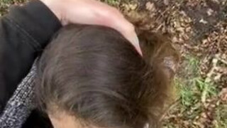 Public Outdoor Hair Pulling Deepthroat Cum Swallow Choking Blowjob Bisexual GIF