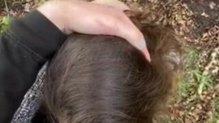 Public Outdoor Hair Pulling Deepthroat Cum Swallow Choking Blowjob Bisexual GIF