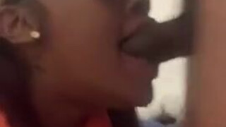 Throat Spit Sloppy Glasses Gagging Gagged Ebony Cute Blowjob BBC GIF