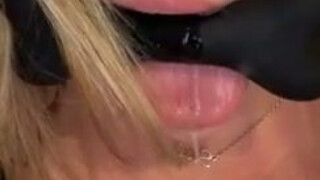 Spit Gagged Blowjob GIF