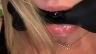 Spit Gagged Blowjob GIF