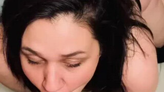 Thong Face Fuck Deepthroat Brunette Blowjob Big Ass BWC BBW GIF