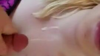 Piercing Deepthroat Cumshot Blue Eyes Blonde GIF