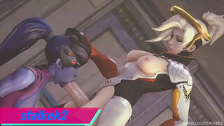 ThroatPie Rough Overwatch Oral Futanari Deepthroat Cum GIF