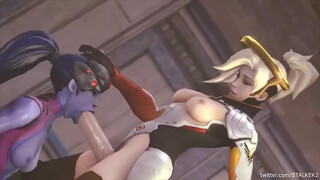 ThroatPie Rough Overwatch Oral Futanari Deepthroat Cum GIF