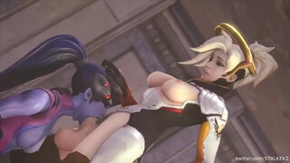 ThroatPie Rough Overwatch Oral Futanari Deepthroat Cum GIF