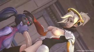 ThroatPie Rough Overwatch Oral Futanari Deepthroat Cum GIF