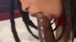 Sloppy Lips Ebony Couple Ebony Deepthroat Blowjob GIF