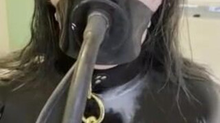 Latex Gagged Bondage GIF