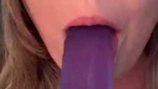 Spit Oral Huge Dildo Deepthroat GIF