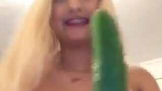 Deepthroat Cucumber Blowjob GIF