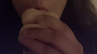 Gagging Dildo Blowjob GIF