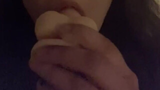 Gagging Dildo Blowjob GIF