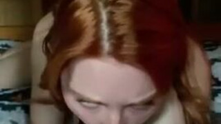 Redhead POV Lacy Lennon Deepthroat Blowjob GIF