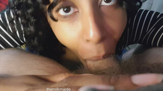 Interracial Gagging Ebony Blowjob GIF