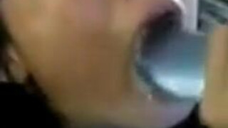 Sloppy Gagging Face Fuck Dildo Asian GIF