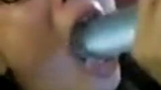 Sloppy Gagging Face Fuck Dildo Asian GIF