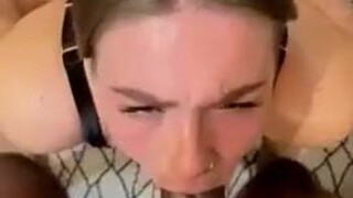 Spit Hardcore Gagged Deepthroat Blowjob Big Dick BBC GIF