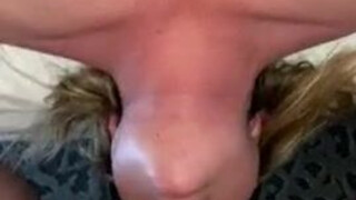 Deepthroat Cock Blowjob Blindfolded Big Tits Big Dick Balls Sucking Balls GIF