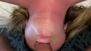 Deepthroat Cock Blowjob Blindfolded Big Tits Big Dick Balls Sucking Balls GIF