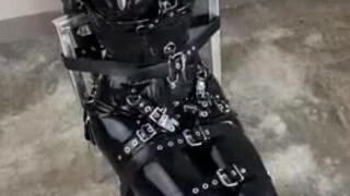 Latex Gagged Catsuit Bondage GIF