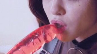 Submissive Dildo Deepthroat Bondage Blowjob BDSM GIF