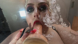 Gagging Dildo Blonde GIF