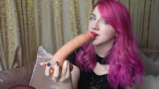 Solo Dildo Deepthroat GIF