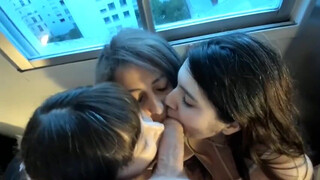 Foursome Facial Deepthroat GIF