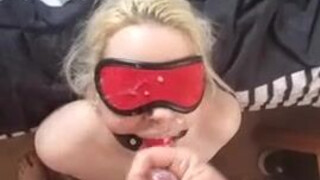 Kinky Facial Cumshot Cum Blindfolded Ball Gagged Amateur GIF