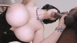 Sucking Big Tits Ball Gagged BBC GIF