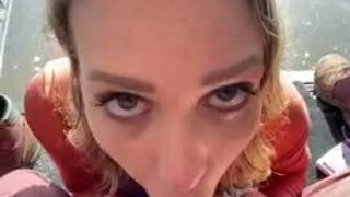 Public Outdoor OnlyFans NSFW Mom Mia Malkova Face Fuck Deepthroat Cock Worship Cock Milking Blowjob Blonde Balls Sucking Ball Worship 60fps GIF