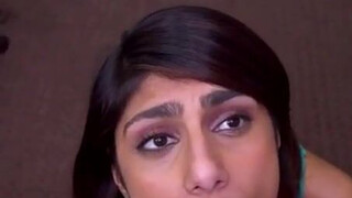 Sucking Pornstar Mia Khalifa Fake Tits Deepthroat Blowjob Big Tits Big Nipples Big Dick Babe GIF